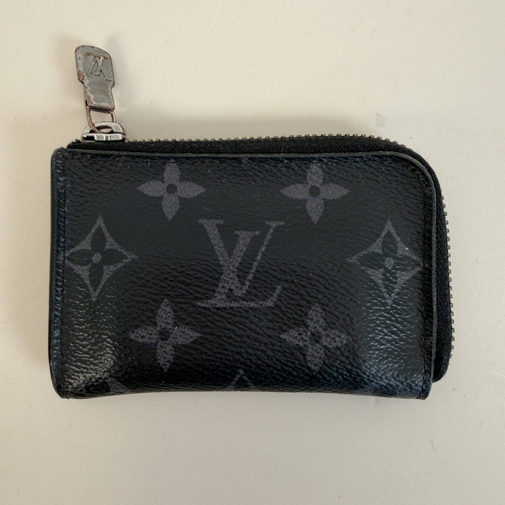Louis Vuitton Monogram Eclipse Porte Monnaie Jour (or Pochette Clé) coin/key cas
